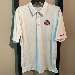 Nike Dri-Fit Ohio State Polo in White with Back Detail